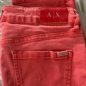 AX hot pink moto jean
